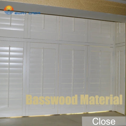 Custom Basswood Plantation Shutters Close
