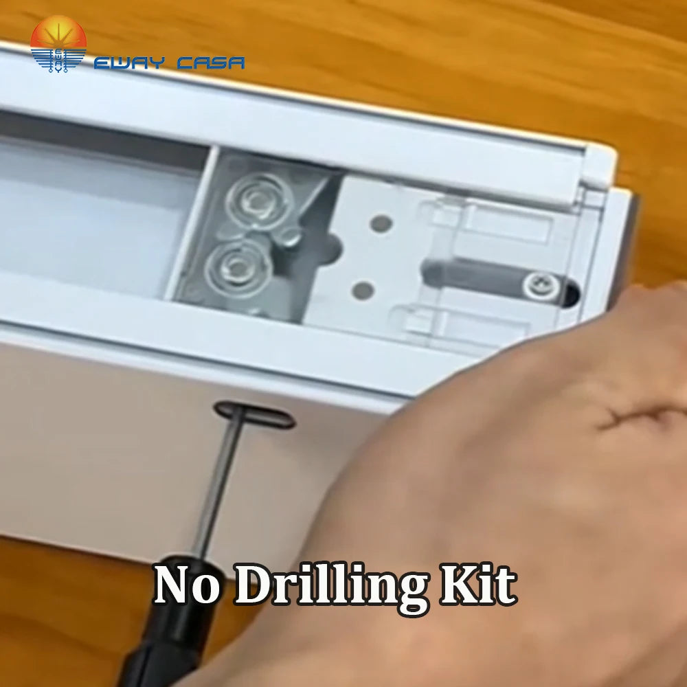 No-drill tension mounting mechanism detail for inside mount roller blinds - zero tool installation