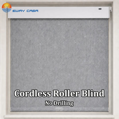 Custom drill-free cordless roller shades front view