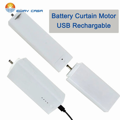 Rechargeable electric curtain rail, external battery