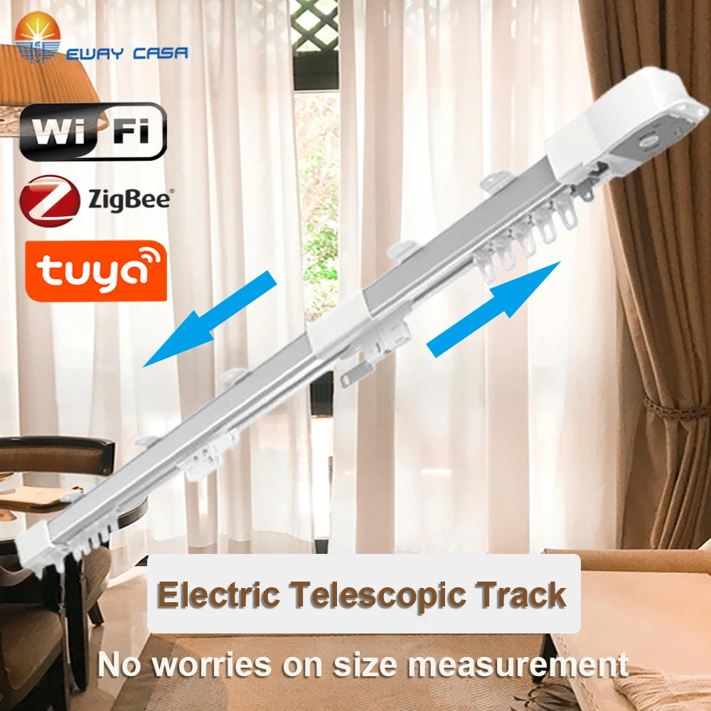 EWAY CASA  Electric Smart Telescopic Tracks for Curtains Rod Track Extendable Wifi Curtian Motor Smart Home Life MCT-EXT NEW