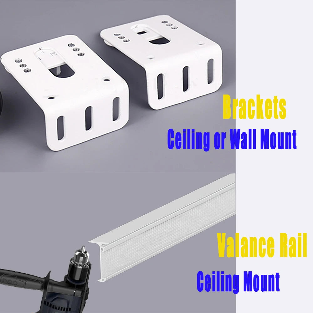 Custom Motorized Roman Shades for Large Windows Mounting Parts
