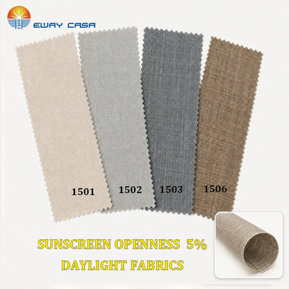 Custom drill-free cordless roller shades sunscreen fabric options