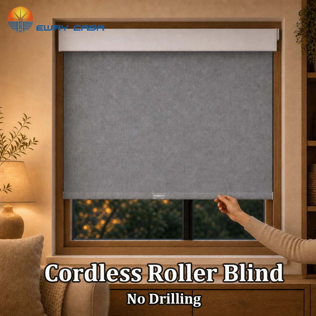 Cordless spring-loaded free-stop manual operation for child and pet safe window shades