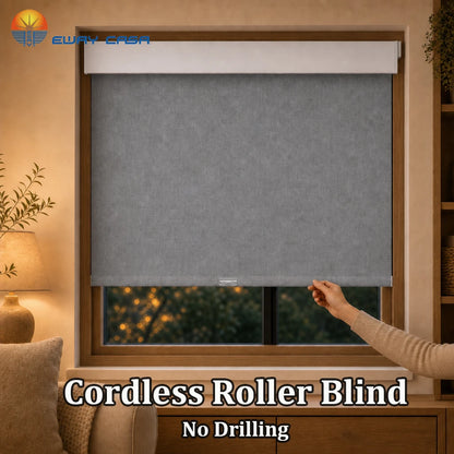Cordless spring-loaded free-stop manual operation for child and pet safe window shades