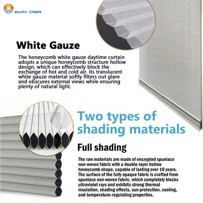 SkylightBlinds_Mosquito_Nets_Double_Cellular_Blackout_Blinds_Honeycomb_Sunshade_Cellular_Shades Two Types of Shading Material Intro.