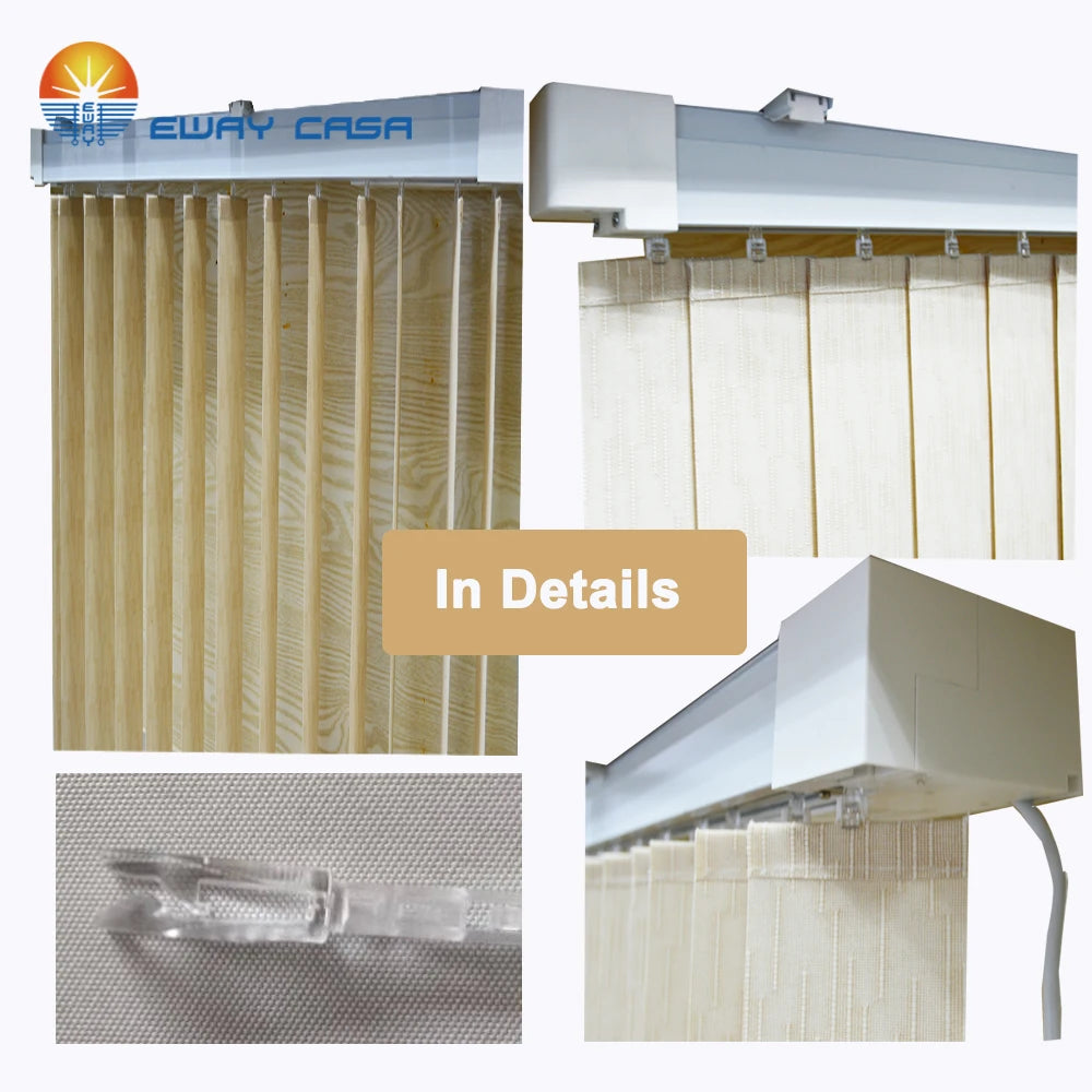 Vertical Window Blinds, motorized track details