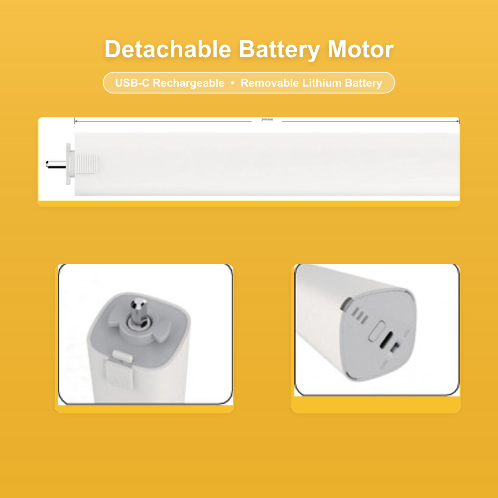 Battery Motorized Curtain Track with Remote – Rechargeable, Custom 1-5 m