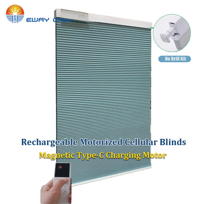 Motorized Blackout Cellular Shades Honeycomb Blinds Cordless Rechargeable Cellular Blind MHCB-CC-SS25mm