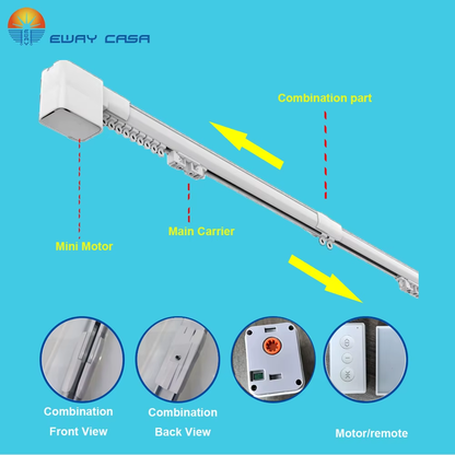 Matter Thread Electric Smart Telescopic Tracks for Curtains Extendable Track Wifi Curtian Motor Smart Home Life MCT-EXT MINI