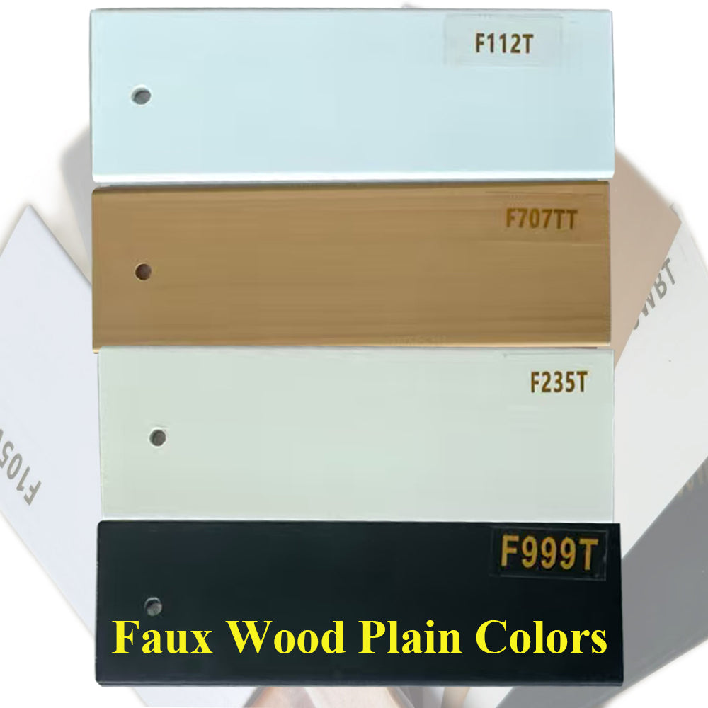 faux wooden blind Cordless control wood plain colors