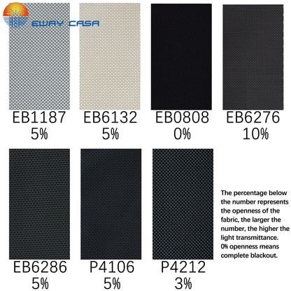 hand push zip track roller blind fabric option