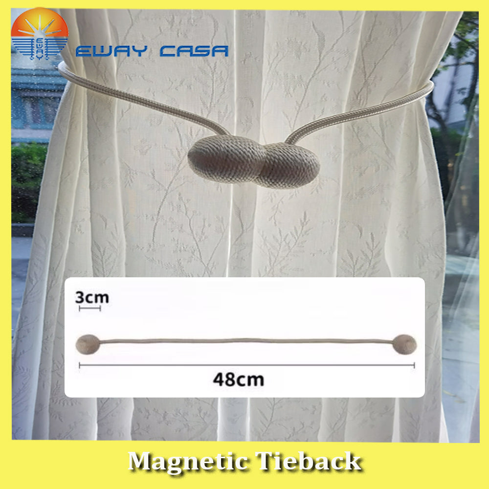 Custom Door Glass Privacy Shades with Decorative Jacquard Fabric Tieback Length