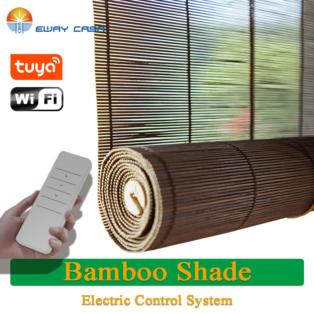 Electric Bamboo Shades for Window Smart Bamboo Blinds For Patio bamboo Curtains No. MBB_CY