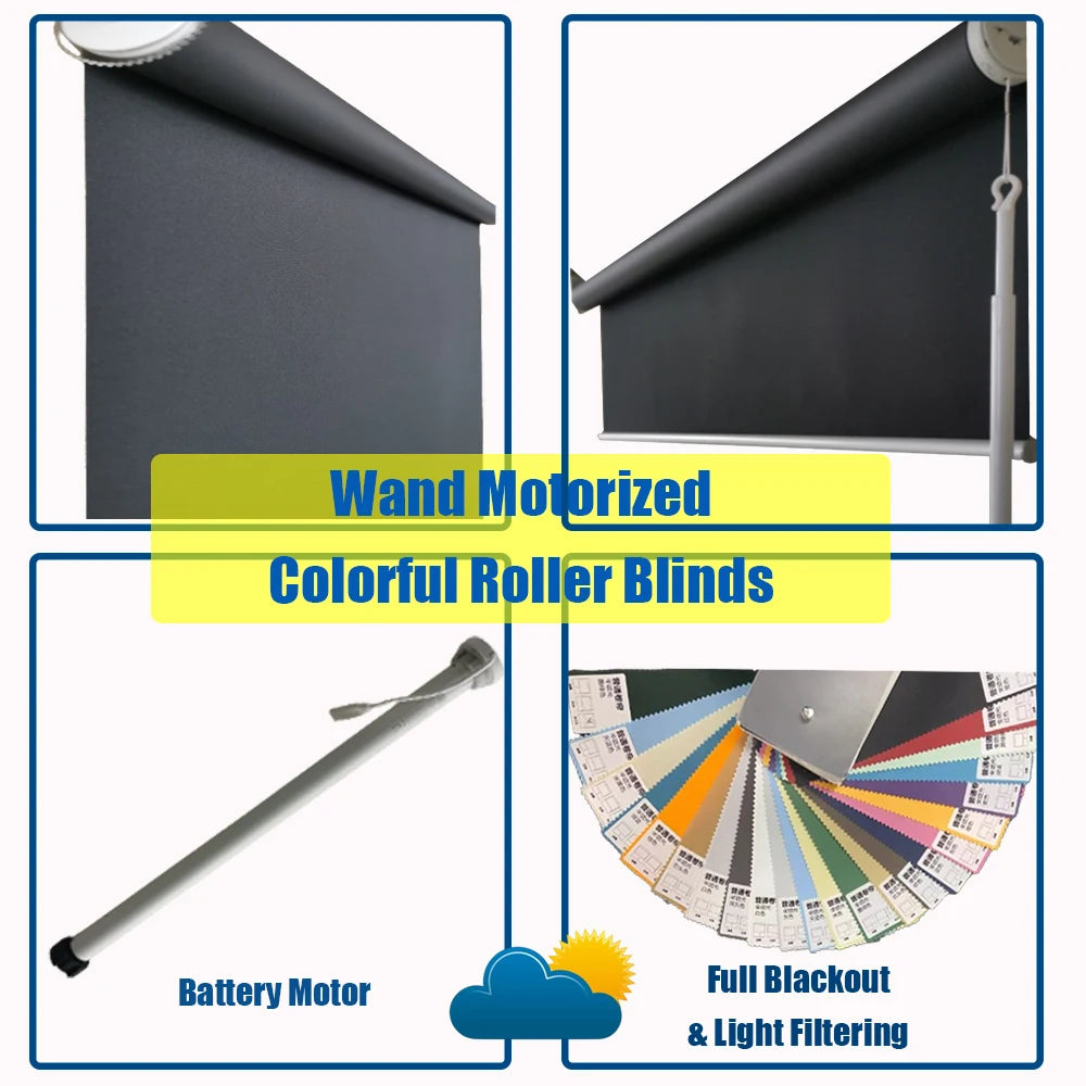 motorized blackout roller shades details