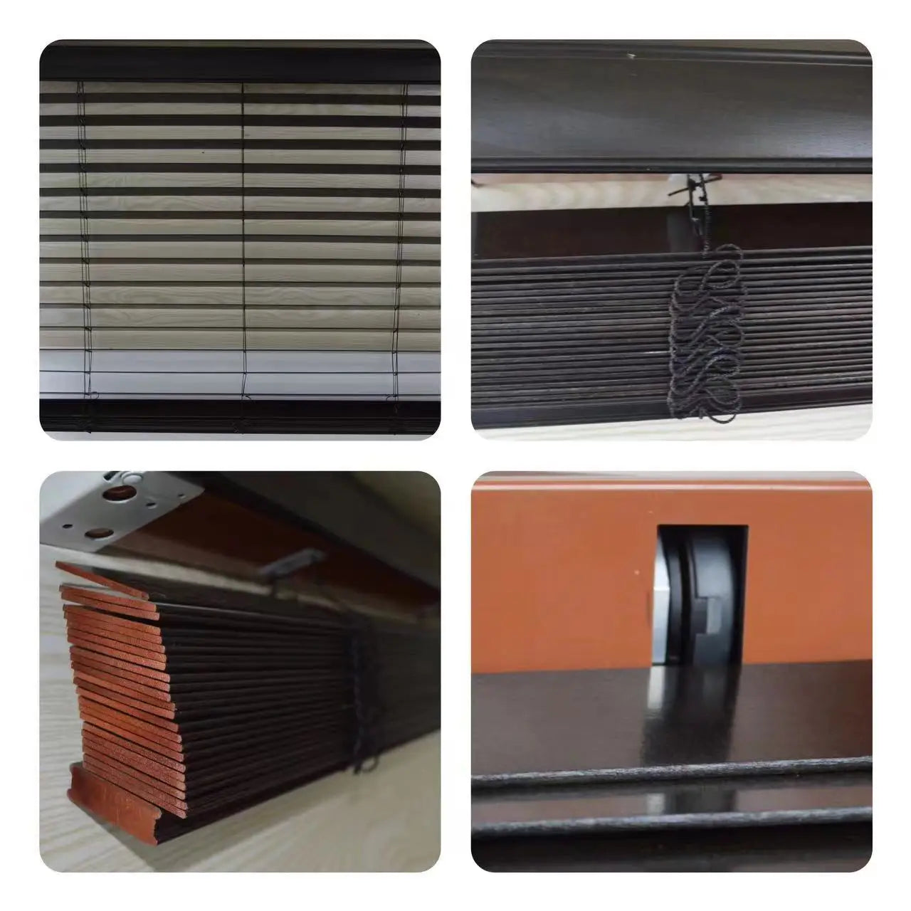 motorized wooden blind details