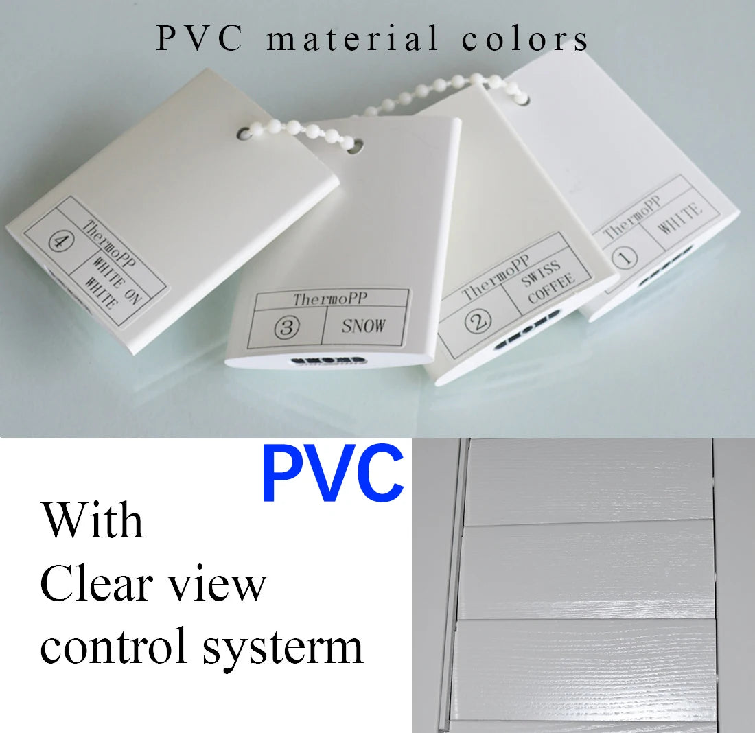 plantation shutters PVC vinyl clearview control