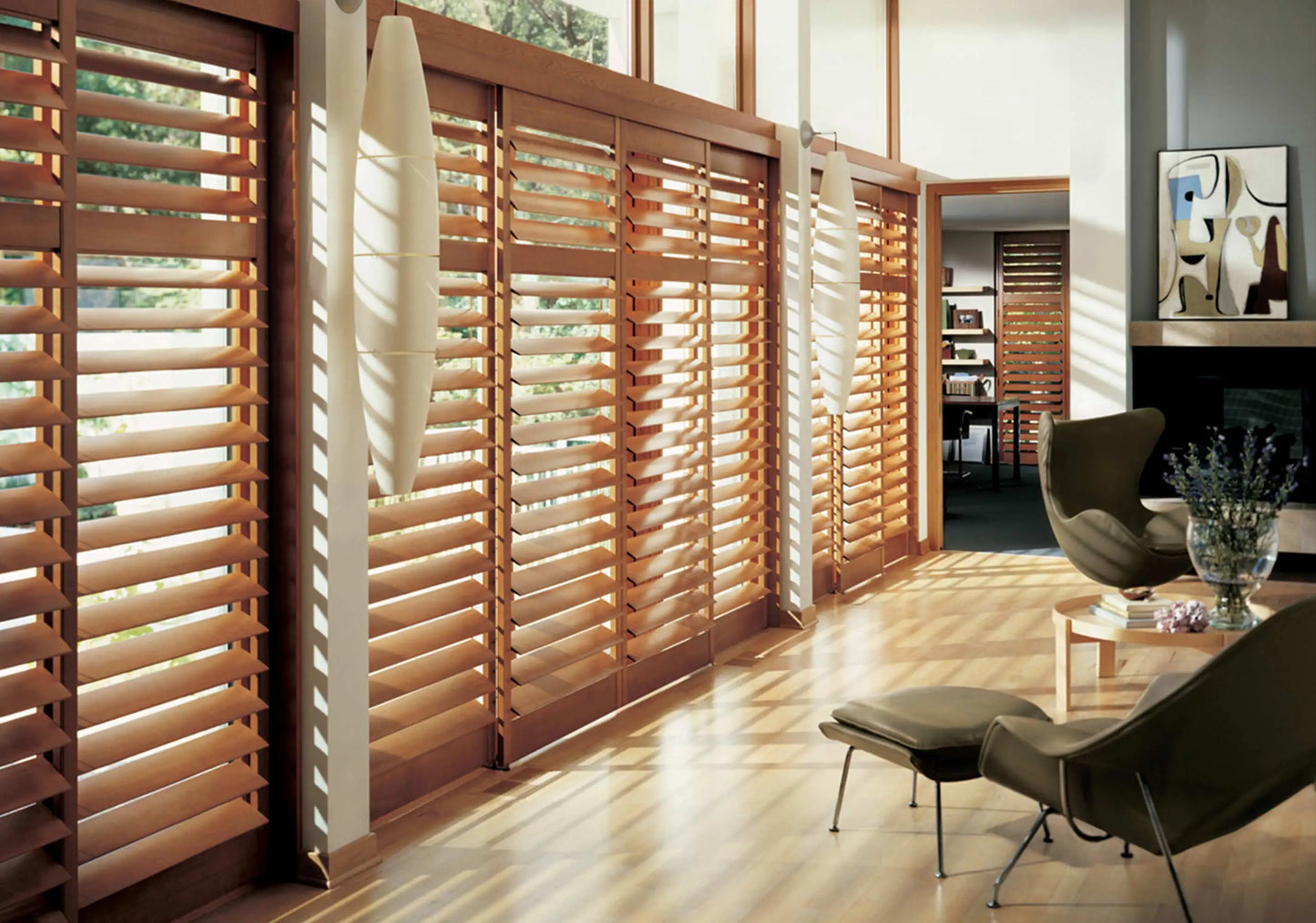 plantation shutters sliding door stain wood shutters true photo3