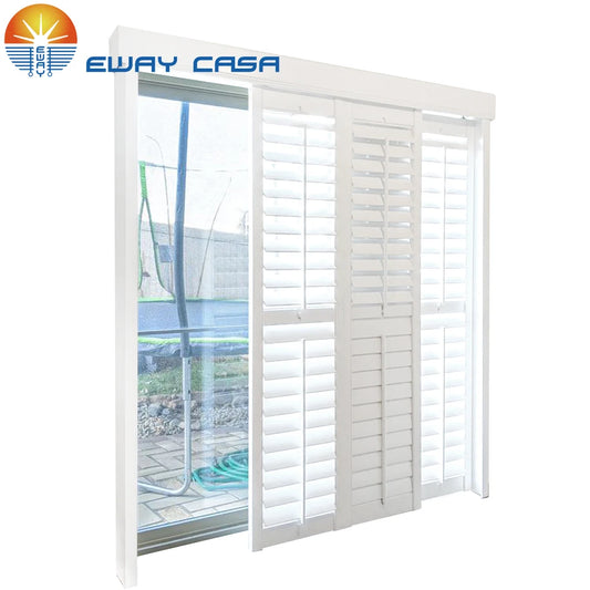 plantation shutters sliding door