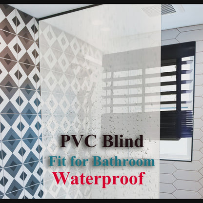 EWAY CASA Faux Wood Venetian Blinds for Windows Vynle Venetian Shades Wooden Blind for Bathroom for Kitchen PVCB_J50