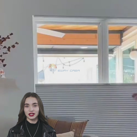 video of honeycombblind no drilling bottom up top down maintop down bottom up Cordless Cellular No punching Installation