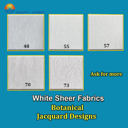 Custom Door Glass Privacy Shades with Decorative Jacquard Fabric Botanical Designs