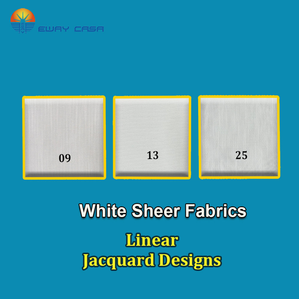 Custom Door Glass Privacy Shades with Decorative Jacquard Fabric Linear Designs