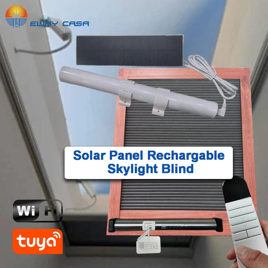 solar panel rechargable skylight blind